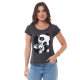 Camiseta Feminina Viscolycra Panda Cinza Valentina T-shirt