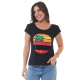 Camiseta Feminina Viscolycra Miami Preto Valentina T-shirt