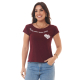 Camiseta Feminina Viscolycra “Muita Calma nessa Alma” Vinho Valentina T-shirt