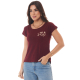 Camiseta Feminina Viscolycra “Menos Bla” Vinho Valentina T-shirt