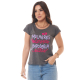 Camiseta Feminina Viscolycra Mulheres Poderosas Cinza Valentina T-shirt