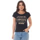 Camiseta Feminina Viscolycra “O impossível” Preto Valentina T-shirt