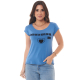 Camiseta Feminina Viscolycra “Cercai-me” Azul Valentina T-shirt