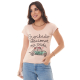 Camiseta Feminina Viscolycra Proibido Estacionar Flocada Rosa Valentina T-shirt