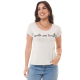 Camiseta Feminina Viscolycra ‘’Respeite seu tempo’’ Flocada Off White Valentina T-shirt