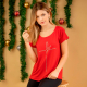 Camiseta Feminina Viscolycra Fé Vermelha Valentina T-shirt