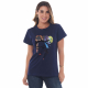 Camiseta Frida Kahlo Azul Marinho 100% Algodão Valentina T-Shirt