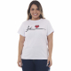 Camiseta Fé Coração 100% Algodão Branco Valentina T-shirt