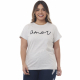 Camiseta Amor Discursivo 100% Algodão Cinza Pérola Valentina T-shirt