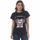 Camiseta Bulldog de Fone 100% Algodão Preta Valentina T-shirt