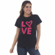 Camiseta “LS2VE Pink” 100% Algodão Preta Valentina T-shirt