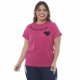 Camiseta “Muita Calma Nessa Alma” 100% Algodão Rosa Pink Valentina T-shirt