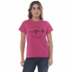 Camiseta “Confiar, Fé, Descansar” 100% Algodão Rosa Pink Valentina T-shirt