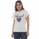 Camiseta “Blessed Heart” 100% Algodão Cinza Pérola Valentina T-shirt