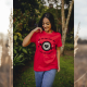 Camiseta “Não Vivo sem Café” 100% Algodão Vermelha Valentina T-shirt