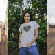 Camiseta Love Animal Print 100% Algodão Cinza Mescla Valentina T-shirt