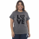 Camiseta “LS2VE” 100% Algodão Cinza Grafite Valentina T-shirt