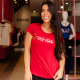 Camiseta Viscolycra “Gratidão” Vermelho Valentina T-shirt