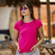 Camiseta Viscolycra Lisa Rosa Pink Valentina T-shirt 1