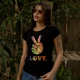Camiseta Viscolycra “Paz e amor” Preta Valentina T-shirt 1