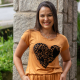 Camiseta Viscolycra “Coração de corações” Caramelo Valentina T-shirt