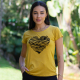 Camiseta Viscolycra Coração Rabiscado Amarela Valentina T-shirt