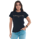 Camiseta Feminina Que Falte Tudo, menos Deus 100% Algodão Preta Valentina T-shirt