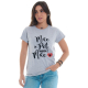 Camiseta Feminina Mãe de Pet 100% Algodão Cinza T-Shirt