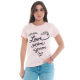 Camiseta Amor 100% Algodão Rosa Valentina T-shirt