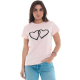 Camiseta Coração Entrelaçado 100% Algodão Rosa Valentina T-shirt