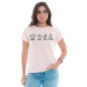 Camiseta Agradecer 100% Algodão Rosa Valentina T-Shirt