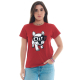 Camiseta Bulldog de Óculos 100% Algodão Vermelha Valentina T-shirt