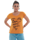 Camiseta Feminina Viscolycra Amor Flocada Mostarda Valentina T-shirt