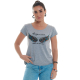 Camiseta Feminina Viscolycra Asas Flocada Cinza Valentina T-shirt