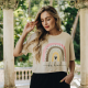Cropped Viscolycra “Be Kind” Bege Valentina T-shirt 1