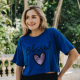 Cropped Viscolycra “Blessed” Azul Valentina T-shirt 1