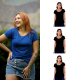 Kit 4 Camisetas Viscolycra 1 Azul - 3 Pretas Valentina T-shirt