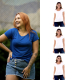 Kit 4 Camisetas Viscolycra 1 Azul Royal - 3 Brancas Valentina T-shirt 1