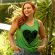 Regata Viscolycra Coração de corações Verde Valentina T-shirt 1